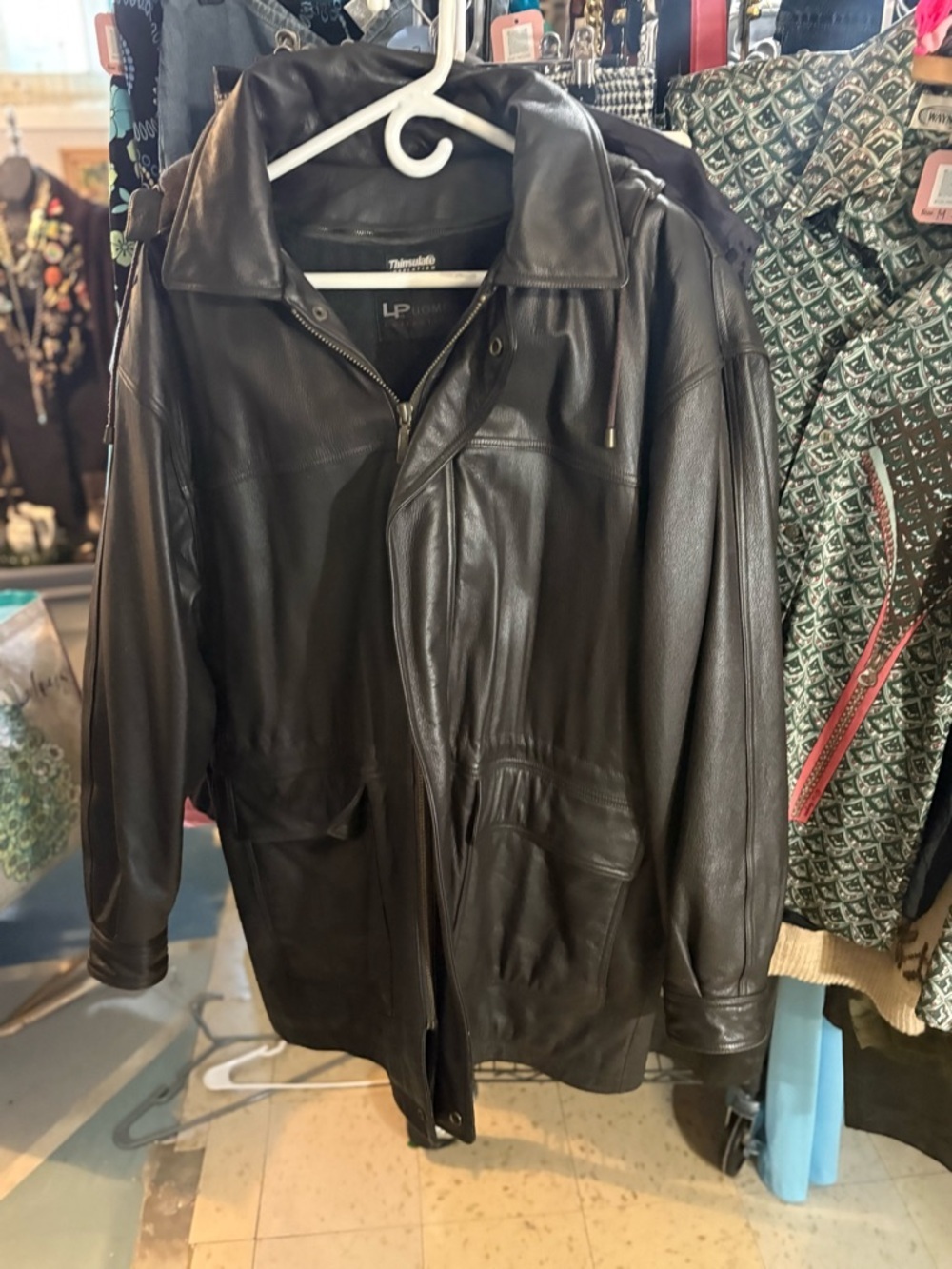 Vintage Dark Brown Leather Men's Jacket